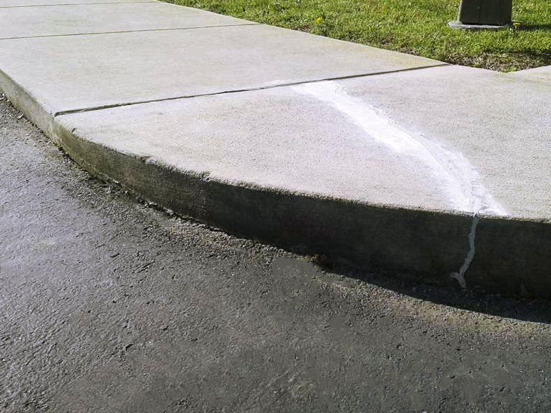 cracked sidewalk- after