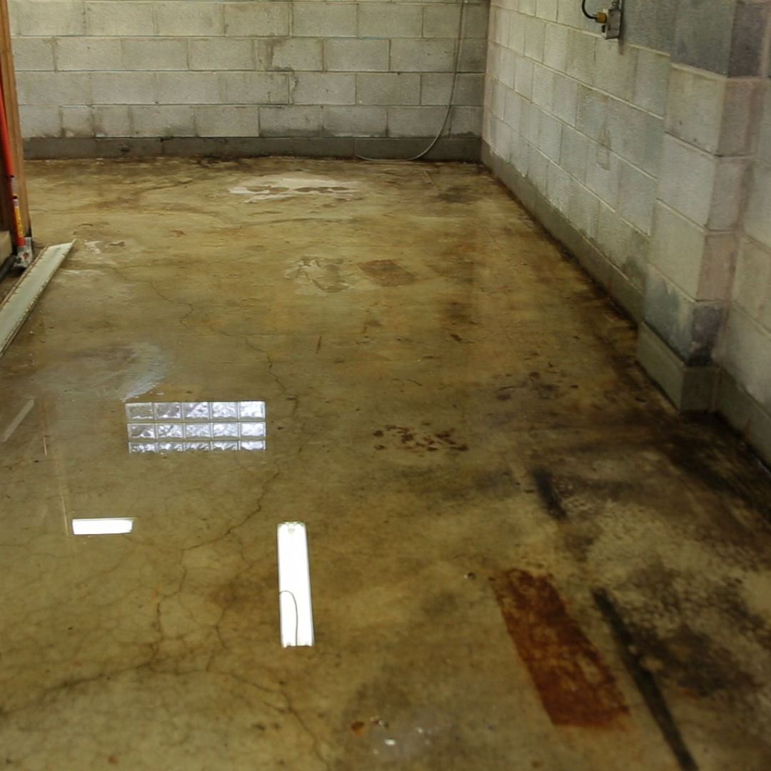 Flooded interior basement