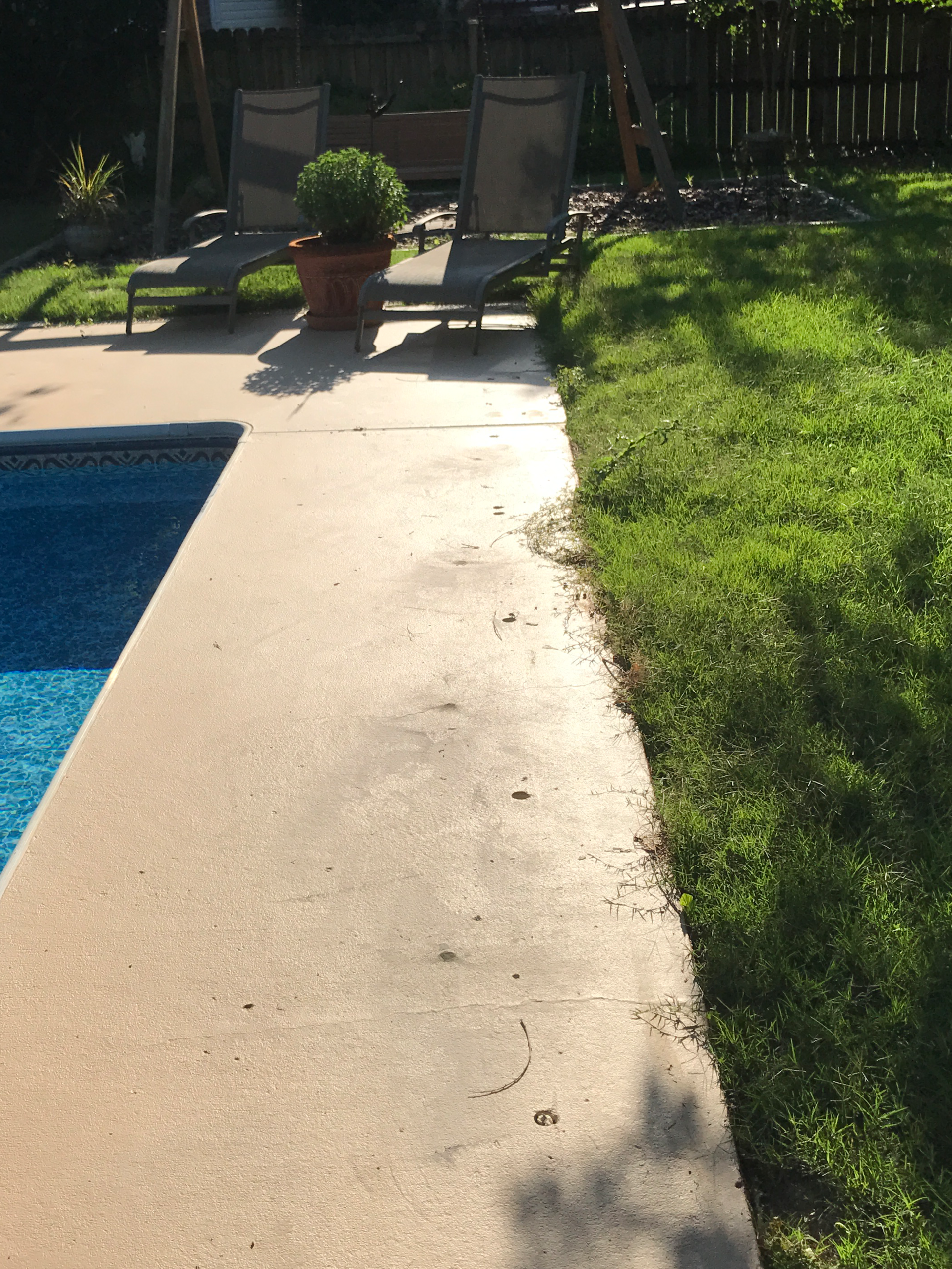 cracked pool deck after